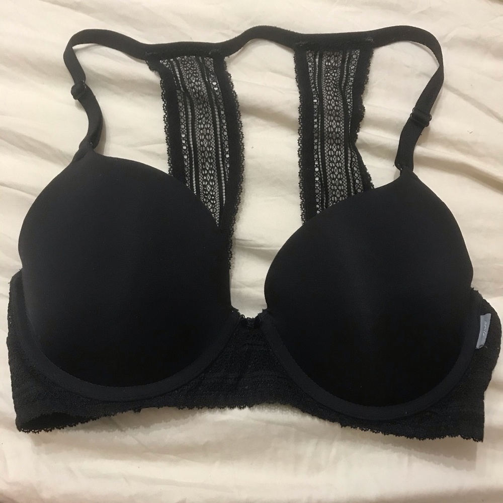 Aerie Black Bra with Lace Detailing